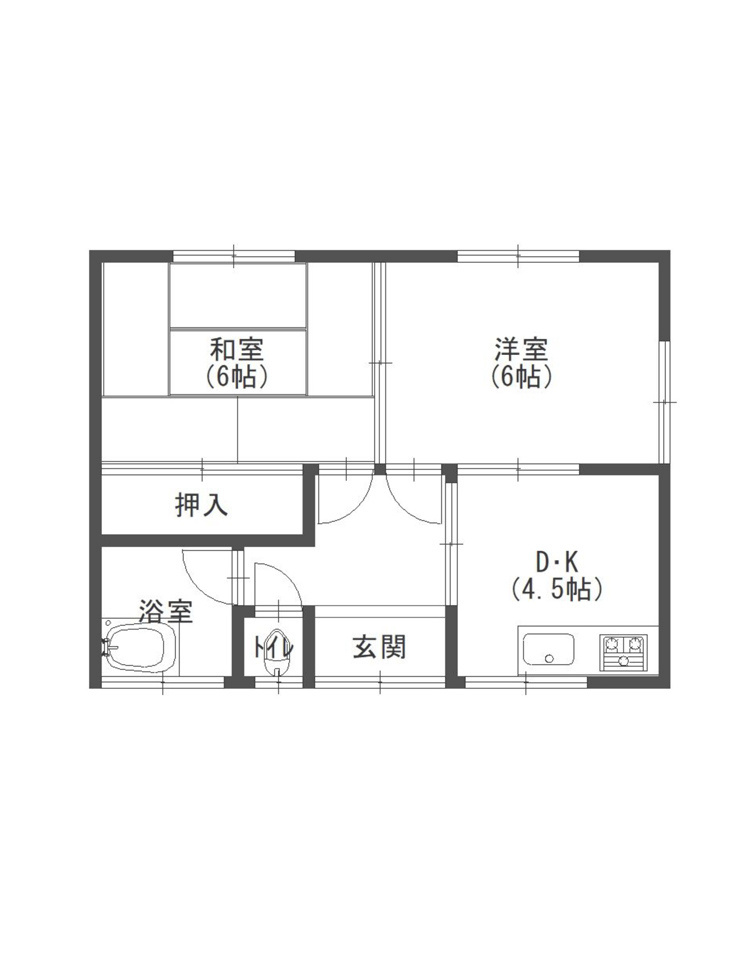 田辺市賃貸アパート　中万呂平家連棟奥側